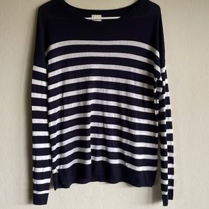 Navy and white striped sweater lightweight